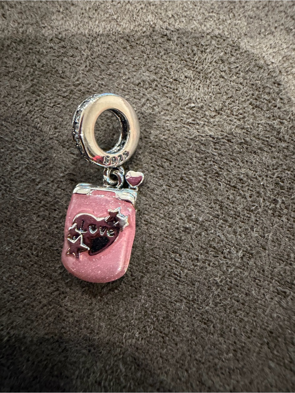Pandora Pink Enamel 'Love' Jar Dangle Charm